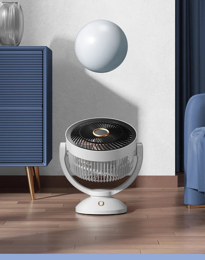 Portable Air Circulation Fan Rechargeable Oscillating 3 Blades Desktop Wall Mount Electric Fan LED Night Light Home Office Dorm