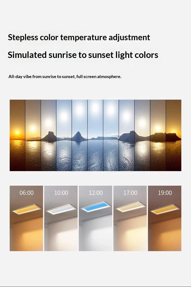 Natural Sky Light LED Embedded Ceiling Lamp Blue Sky Window Effect for Living Room Bedroom Basement Home Decor Room Decoration