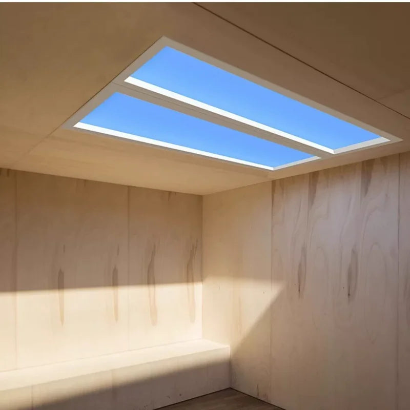 Blue Ceiling Light Minimalist Sky LED Lights Square Panel Light for Bedroom Indoor Kids Room Lamp Semi Flush Mount Ceiling Light