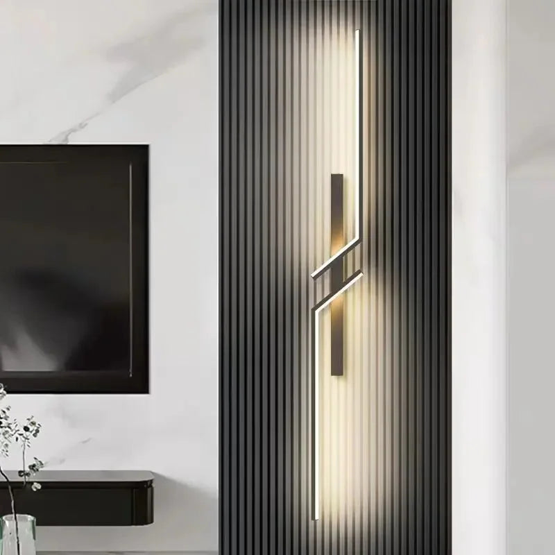 Modern Creative Strip Led Wall Light Minimalist Bedroom Bedside Wall Sconce Led Lights Living Room TV Sofa Background Wall Lamp