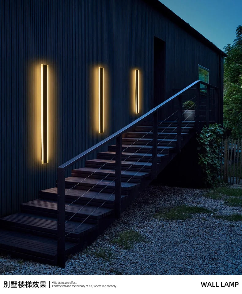 Outdoor Wall Lamps Waterproof Line Minimalist wall Lights Long Strip IP65 Garden park Decoration Villa Background Wall Lights