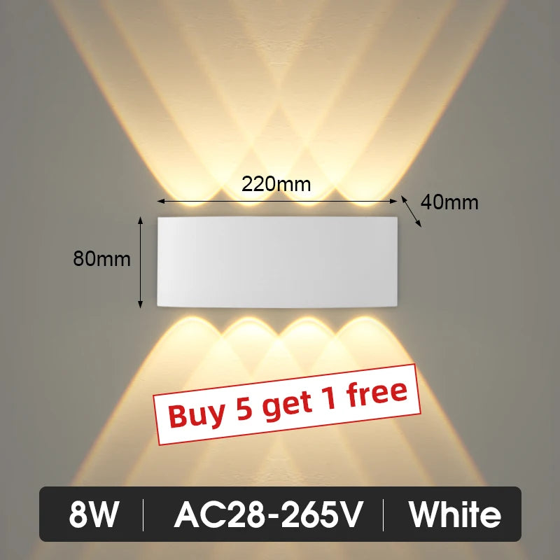 LED Wall Lamp Outdoor Waterproof IP65 Garden Lighting A85-265V Interior Wall Light Indoor For Bedroom Stairs Fixture Wall Lamps