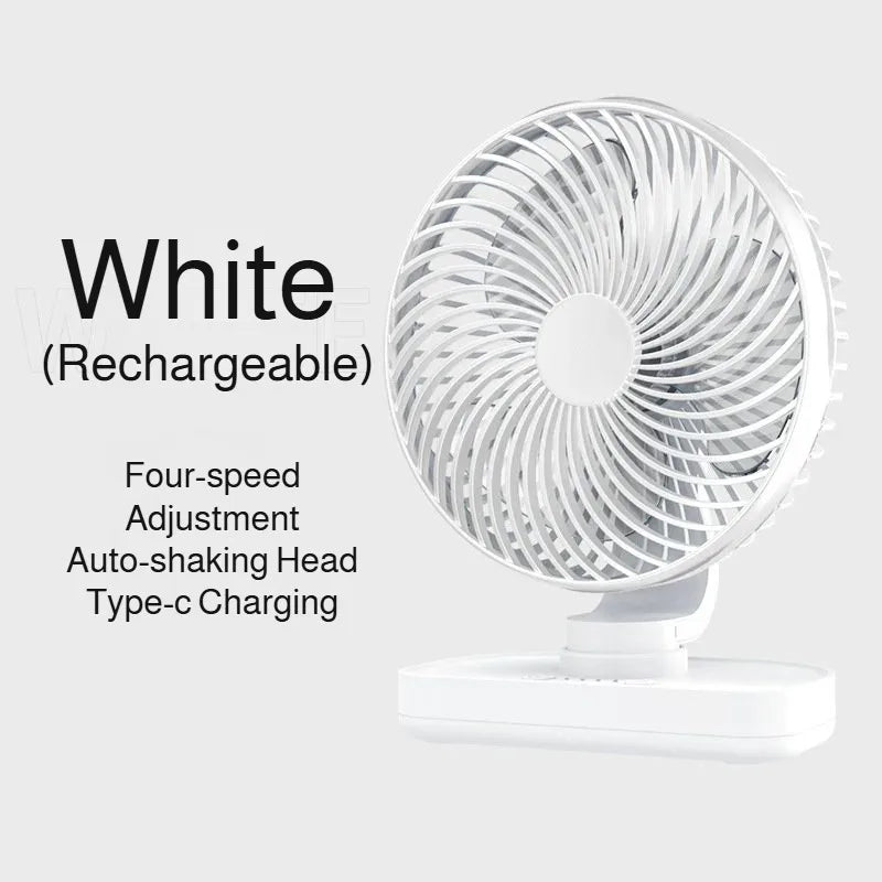 New oscillating electric fan 360-degree oscillation wireless charging air circulator fan multi-speed adjustable minimalist style