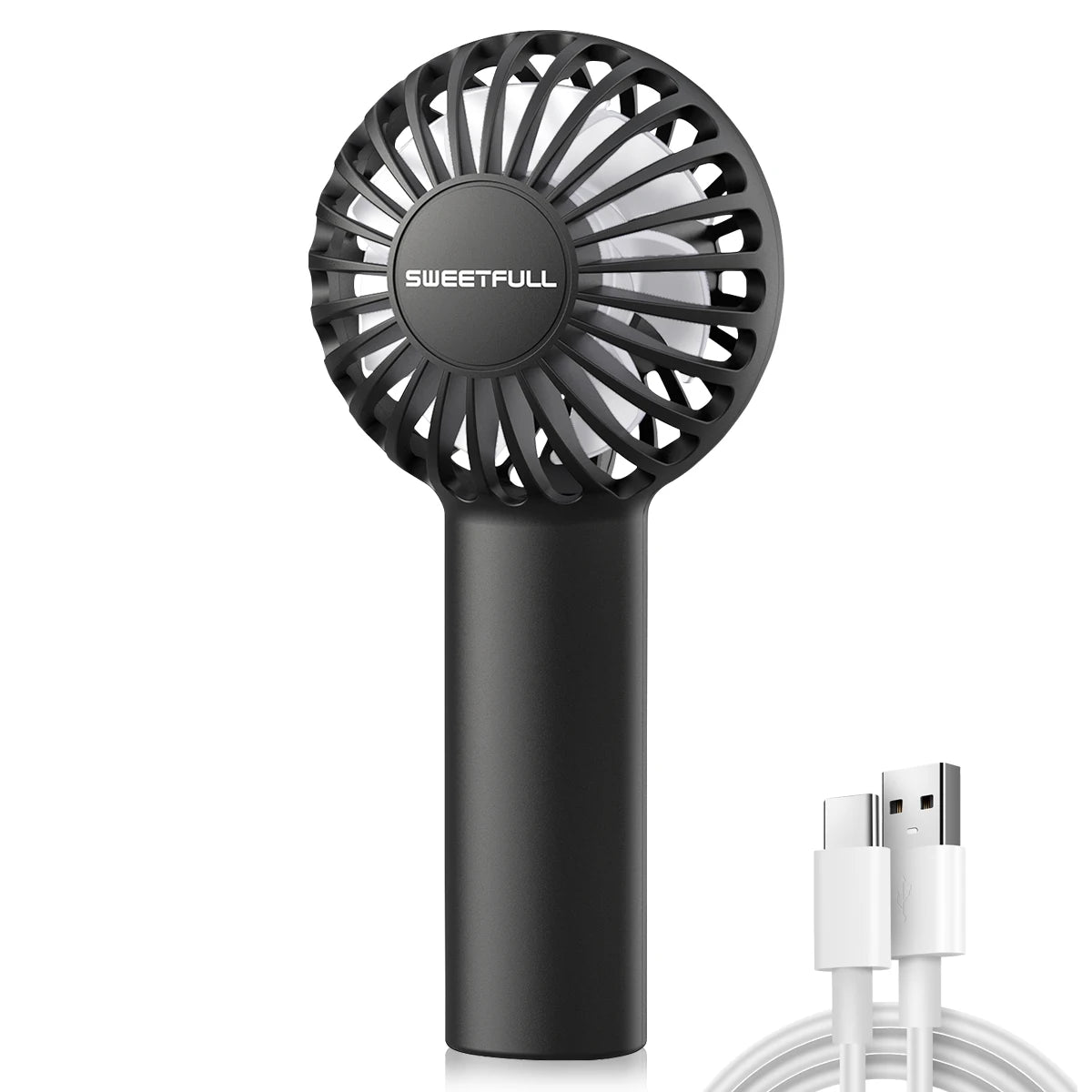 Mini Handheld Fan 3-Speed Portable Small Fan 2000mAh USB Rechargeable Handheld Fan Suitable for Outdoor Indoor Commuting