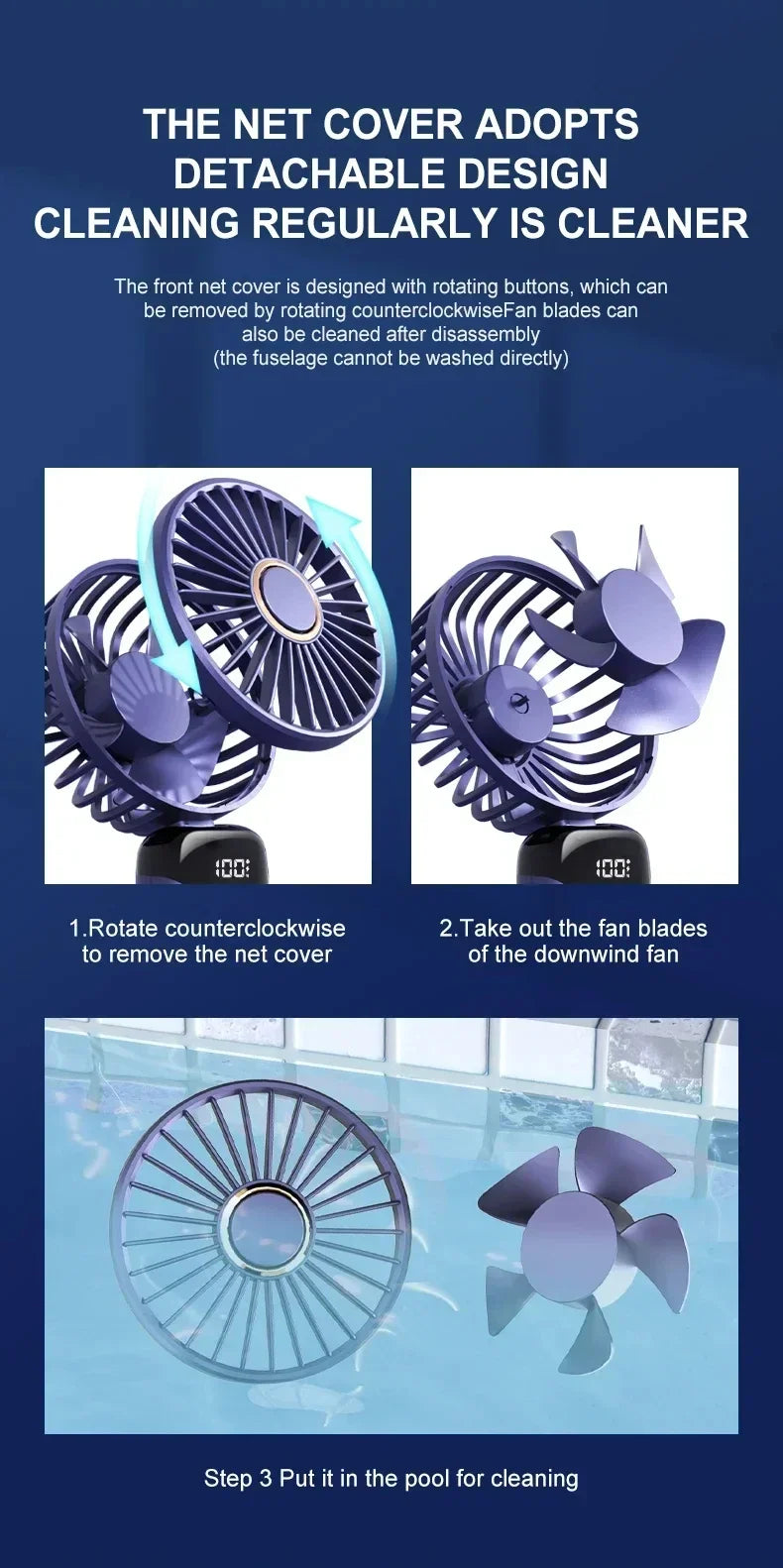 Portable Handheld Personal Rechargeable Fan LED Digital Display 90°Adjustable Rechargeable Fan , 5 Speed Wind Mini Aromatherapy