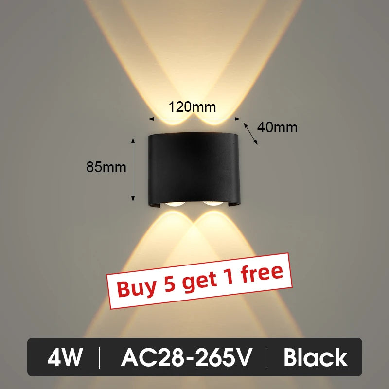 LED Wall Lamp Outdoor Waterproof IP65 Garden Lighting A85-265V Interior Wall Light Indoor For Bedroom Stairs Fixture Wall Lamps