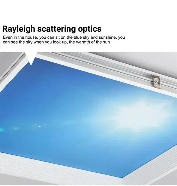 Blue Ceiling Light Minimalist Sky LED Lights Square Panel Light for Bedroom Indoor Kids Room Lamp Semi Flush Mount Ceiling Light