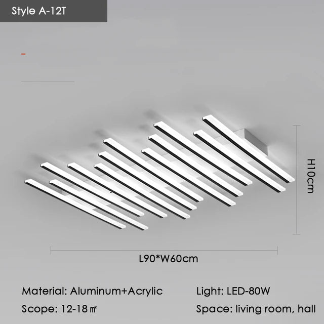 Modern Nordic LED Ceiling Lamps For Living Dining Room With Remote Control Black Lights Office Bedroom Decor Square Chandeliers