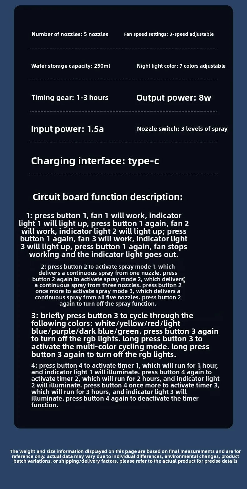 New 3 In 1 Fan AIr Conditioner Household Small Air Cooler LED Night Light Portable Humidifier Air Adjustment Fan Office Home Fan