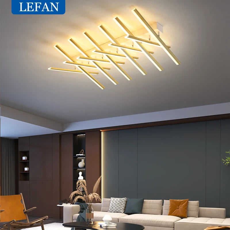 Modern Nordic LED Ceiling Lamps For Living Dining Room With Remote Control Black Lights Office Bedroom Decor Square Chandeliers