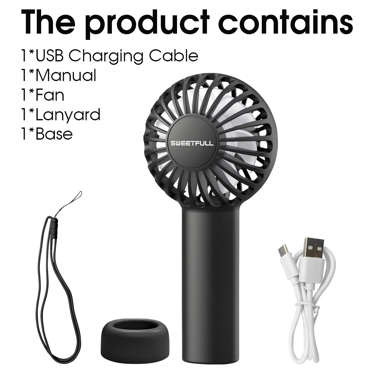 Mini Handheld Fan 3-Speed Portable Small Fan 2000mAh USB Rechargeable Handheld Fan Suitable for Outdoor Indoor Commuting