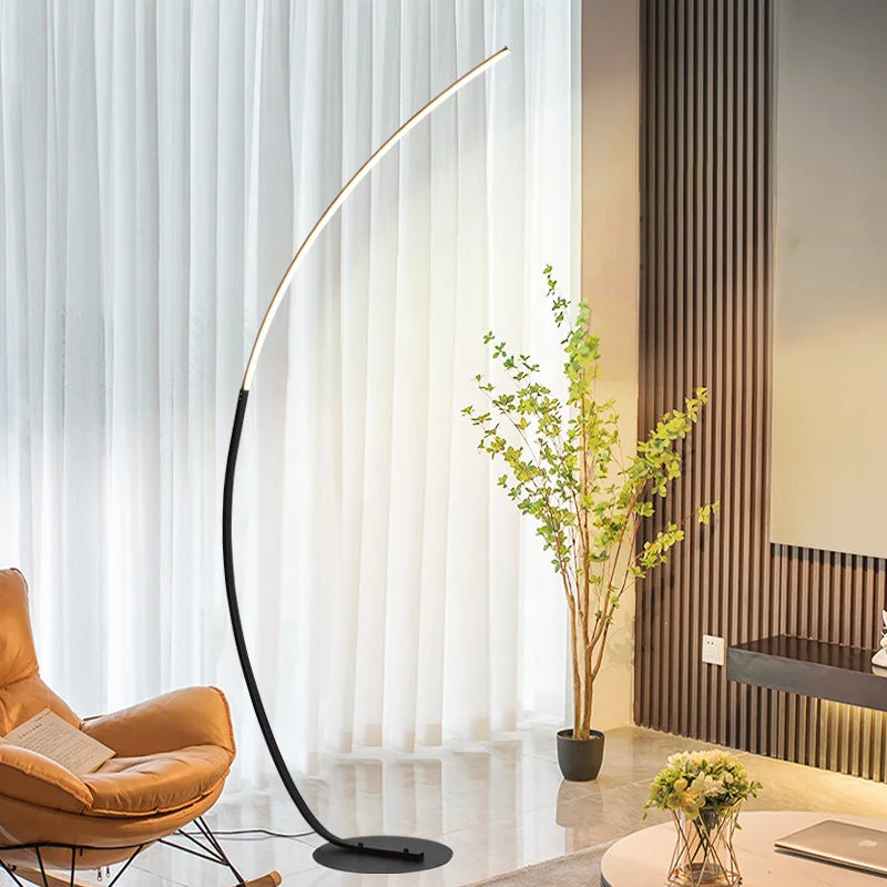 Nordic LED Corner Light Floor Lamps Black White C APP Remote Dimmable Floor Lights Stand Light For Dining Living Room Decor