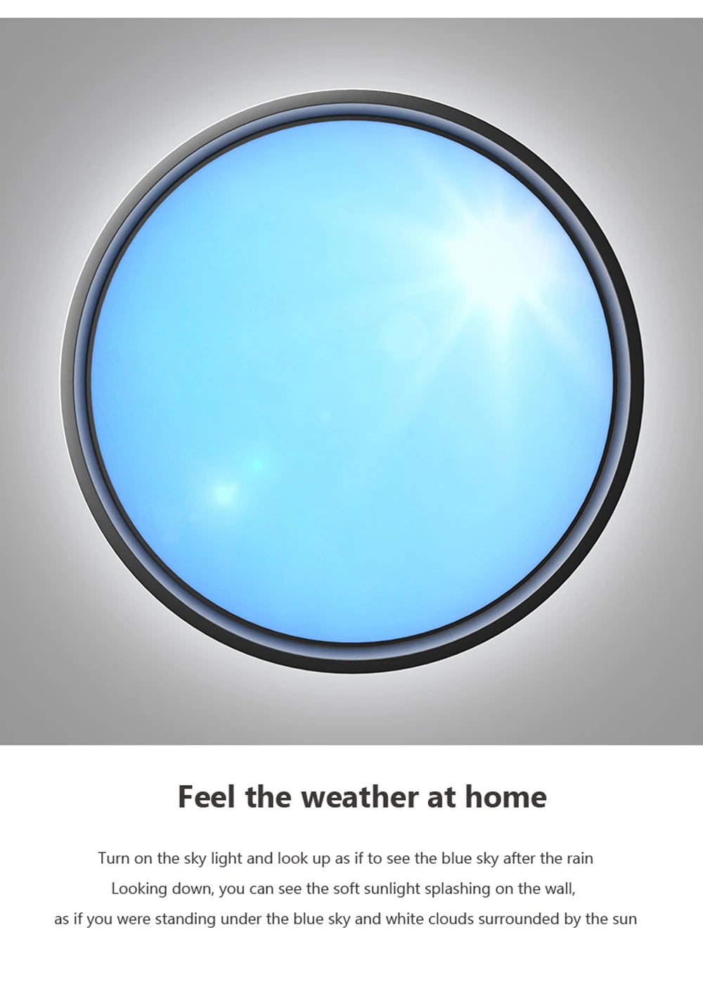 Modern LED Blue Sky Ceiling Lamp Smart Brightness Dimmable Round Ceiling light for Living Room Bedroom Kitchen Moon Lighting