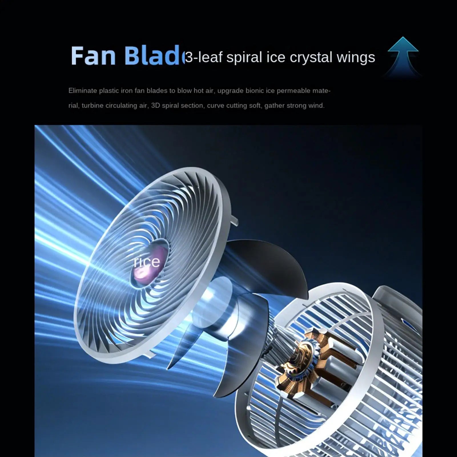 Tower Fan 5-Speed Air Circulation Device with Timer Oscillating Type-C Rechargeable Adjustable Height Standing Fan Tower for