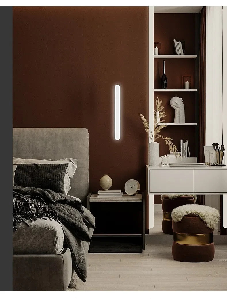 Modern Minimalist LED Strip Wall Lamp Interior Decorative Line Lamp Balcony Bedroom Living Room Lamp
