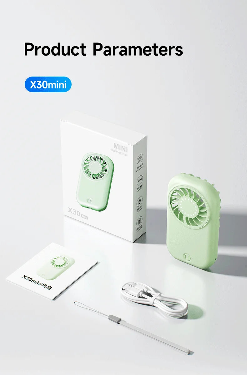 Portable Handheld Small Fan 5-speed Wind 1200mah Battery Capacity Mini USB Rechargeable Handheld Fan Suitable Outdoor