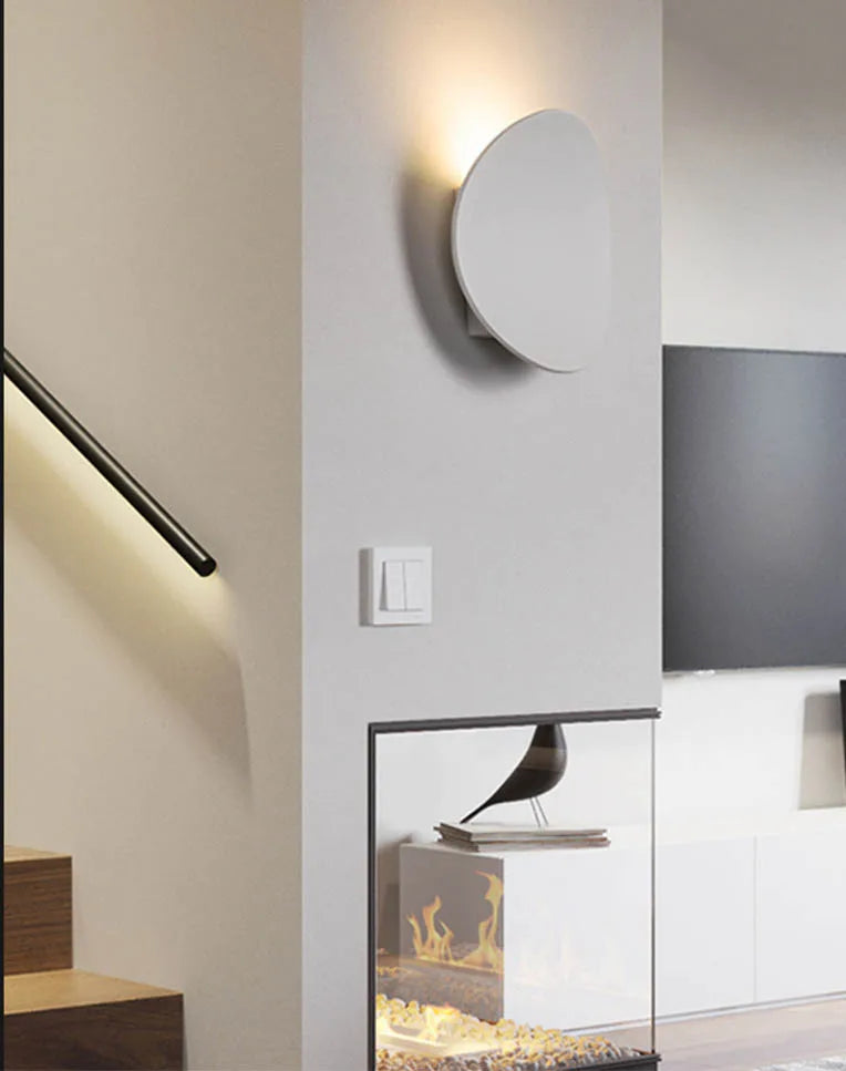 Modern Simple Outdoor Waterproof LED Wall Washer Stair Aisle Bedroom Sofaside Creative Artistic Atmosphere Round Wall Lamp
