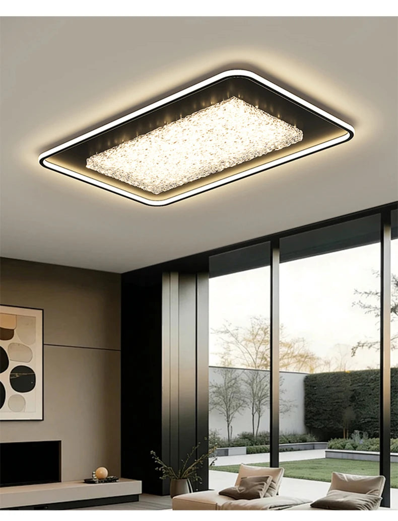 Modern Luxury Square LED Embedded Ceiling Light Round Crystal Inlaid Dimmable Bedroom Study Home Indoor Lighting Decoration Lamp