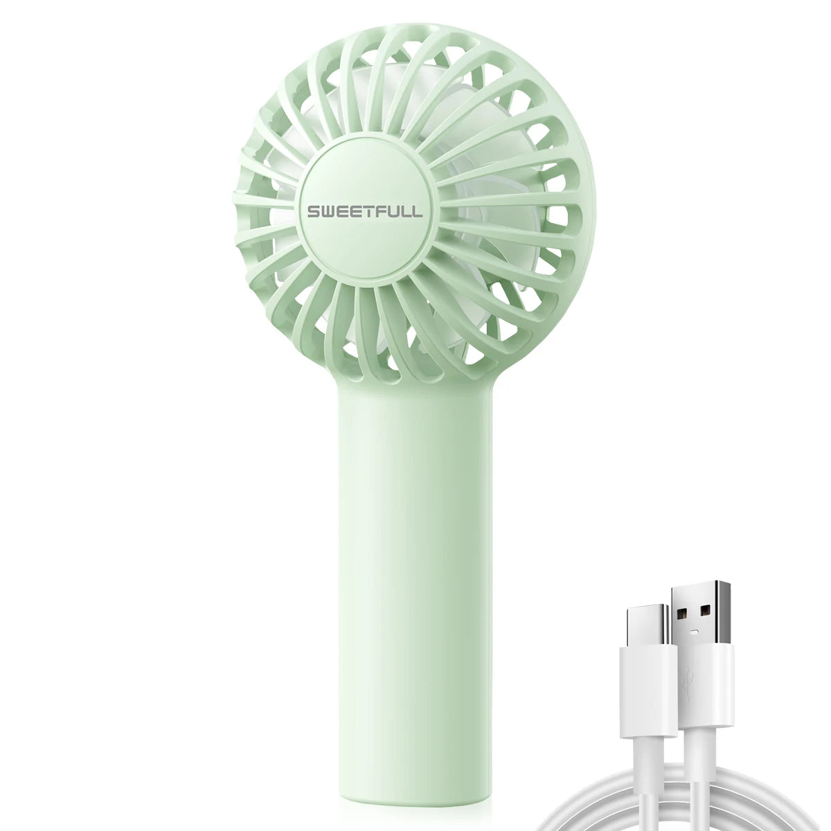 Mini Handheld Fan 3-Speed Portable Small Fan 2000mAh USB Rechargeable Handheld Fan Suitable for Outdoor Indoor Commuting