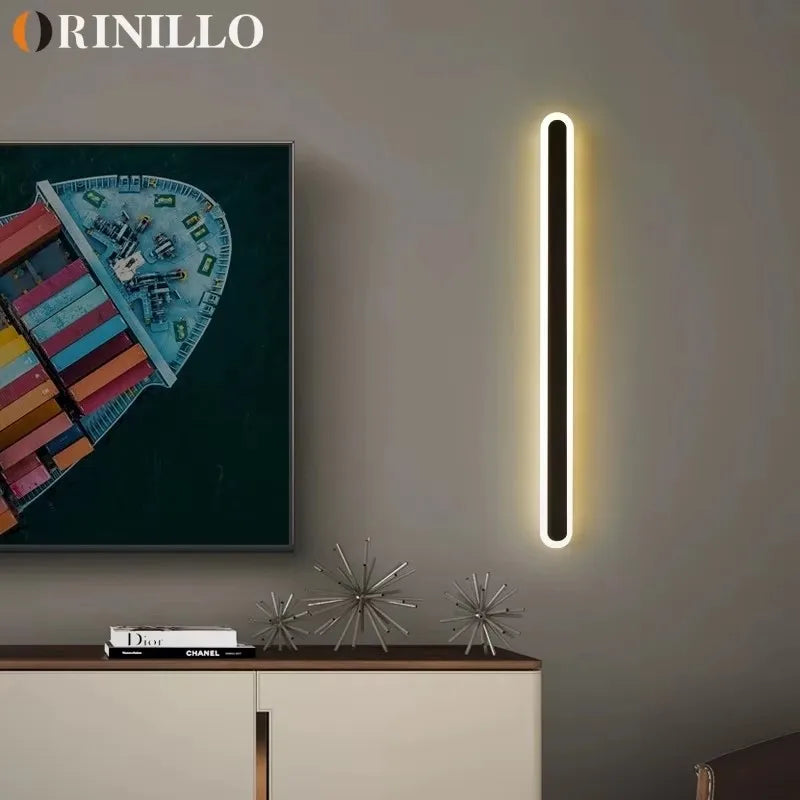 Modern Minimalist LED Strip Wall Lamp Interior Decorative Line Lamp Balcony Bedroom Living Room Lamp