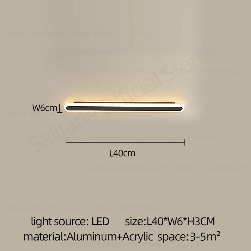 Modern Outdoor Long Strip LED Wall Lamp Waterproof IP65 Stair Wall Fitting Villa Living Room Corridor Lamp Courtyard Garden Lamp
