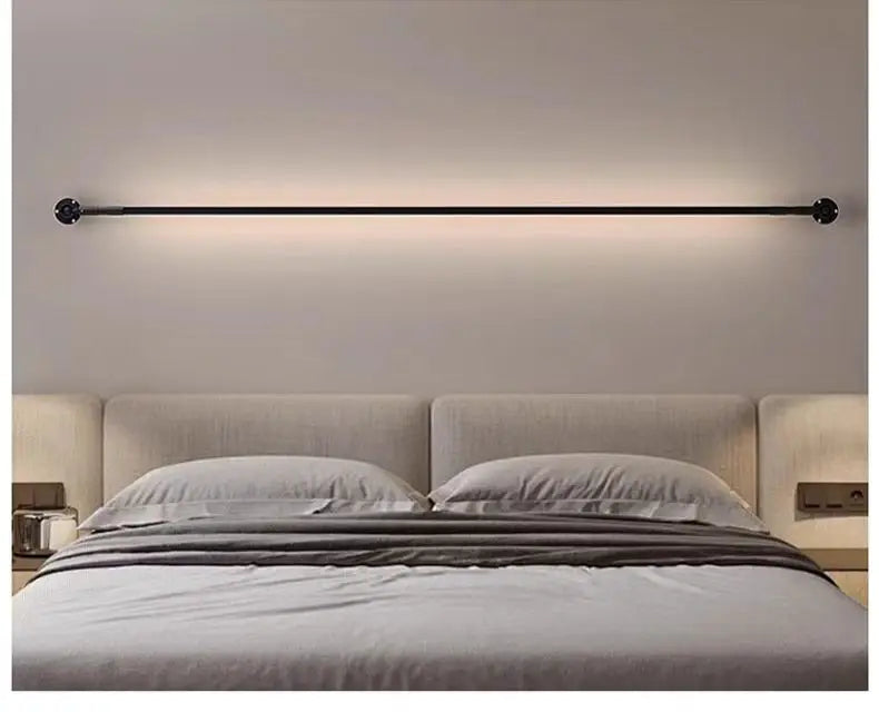 Diy Long LED Skyline Steel Strip Luminous Linear No Main Light Decoration, Modern Minimalist Creative Exhibition Hall Wall Light