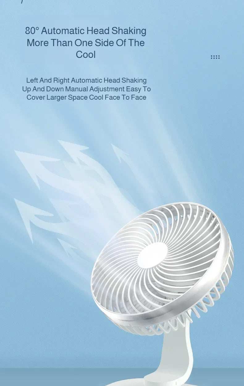 New oscillating electric fan 360-degree oscillation wireless charging air circulator fan multi-speed adjustable minimalist style
