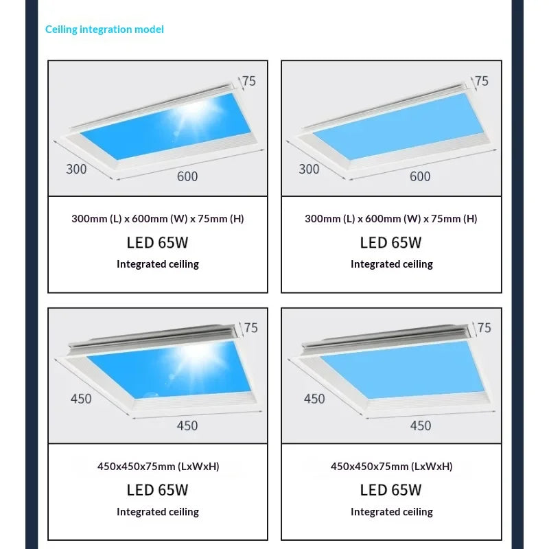 Blue Sky Light Ceiling Lamp for Bathroom Indoor Decor Panel Kids Room Lamp Kitchen Natural Lighting Surface Ceiling Chandelier