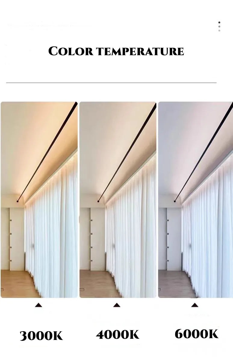 Diy Long LED Skyline Steel Strip Luminous Linear No Main Light Decoration, Modern Minimalist Creative Exhibition Hall Wall Light