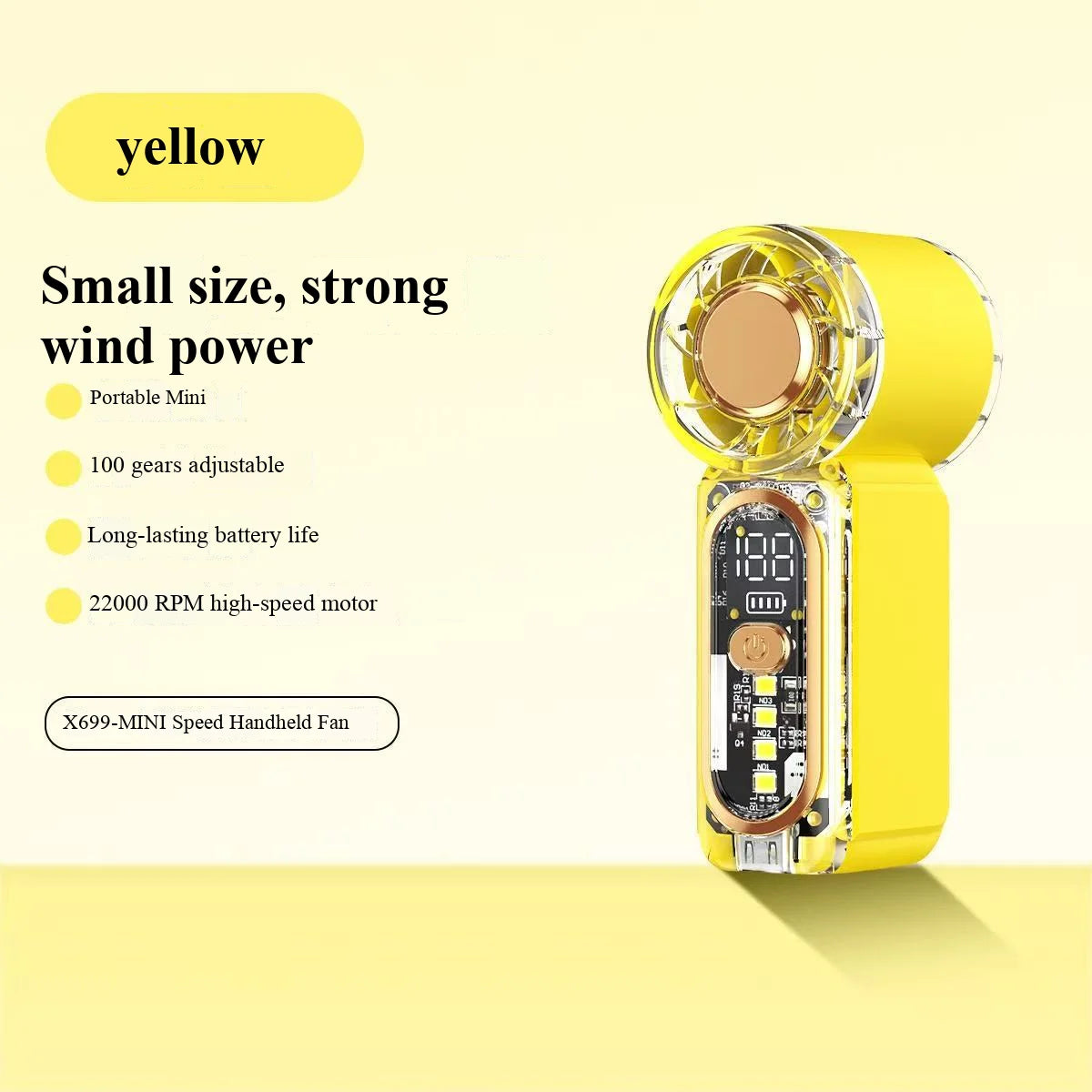 USB-charged high-speed mini handheld fan, portable for outdoor travel