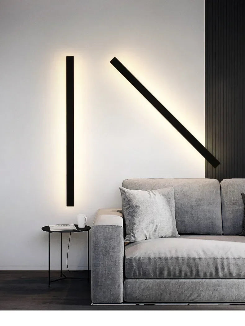 Modern Outdoor Waterproof LED Wall Lamp IP65 Linear Strip Lighting for Porch Garden Garage Staircase Bedroom Home Decoration