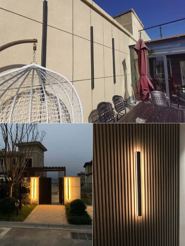 Outdoor Wall Lamps Waterproof Line Minimalist wall Lights Long Strip IP65 Garden park Decoration Villa Background Wall Lights