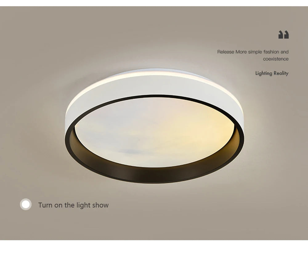 Modern LED Blue Sky Ceiling Lamp Smart Brightness Dimmable Round Ceiling light for Living Room Bedroom Kitchen Moon Lighting