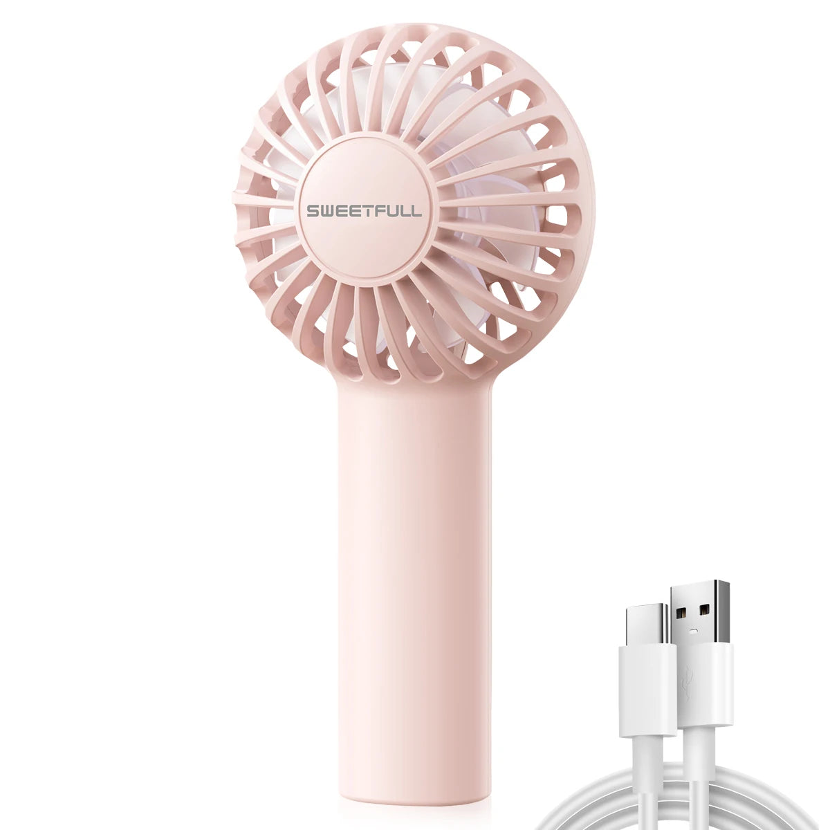 Mini Handheld Fan 3-Speed Portable Small Fan 2000mAh USB Rechargeable Handheld Fan Suitable for Outdoor Indoor Commuting