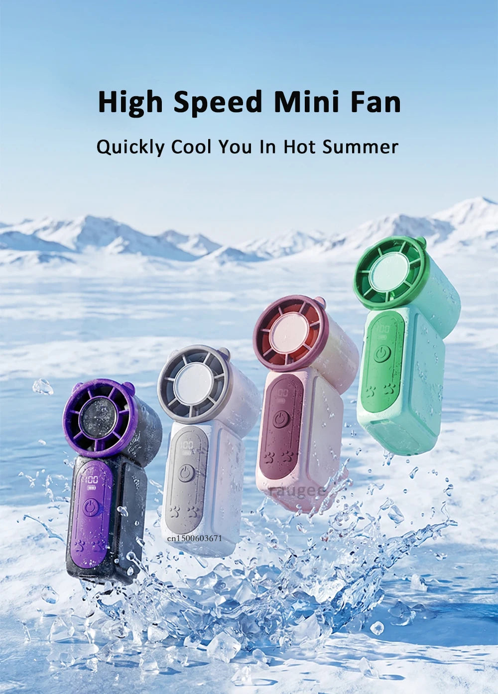 Mini Handheld Fan 100-Speed Adjustment Portable Mini Hand Fan Outdoor USB Rechargerable High-Speed Small Pocket Fan Air Cooler