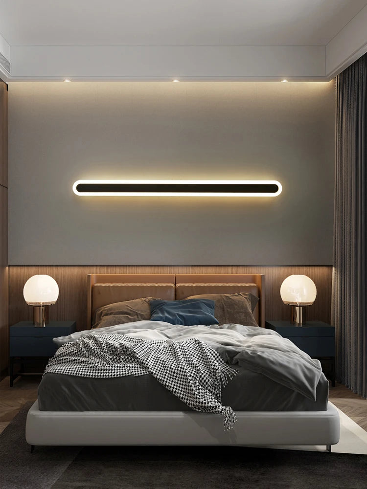 Modern Outdoor Long Strip LED Wall Lamp Waterproof IP65 Stair Wall Fitting Villa Living Room Corridor Lamp Courtyard Garden Lamp