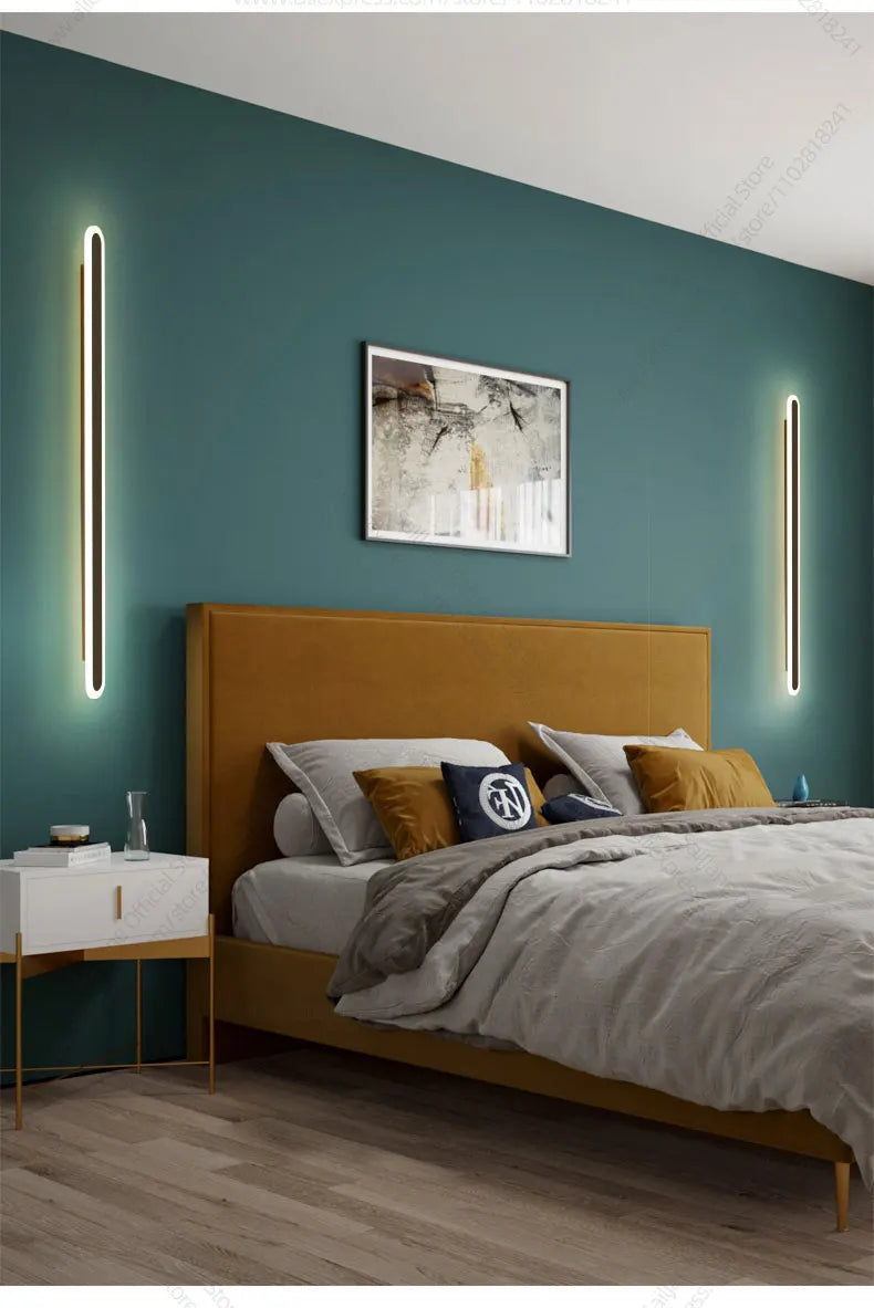 Modern Outdoor Long Strip LED Wall Lamp Waterproof IP65 Stair Wall Fitting Villa Living Room Corridor Lamp Courtyard Garden Lamp