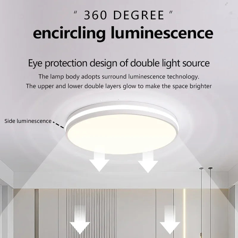 Nordic Macaron Ceiling Lamp Modern Remote Dimming Decor Light Living Room Bedroom Study Kitchen Indoor Home LED Ceiling Light