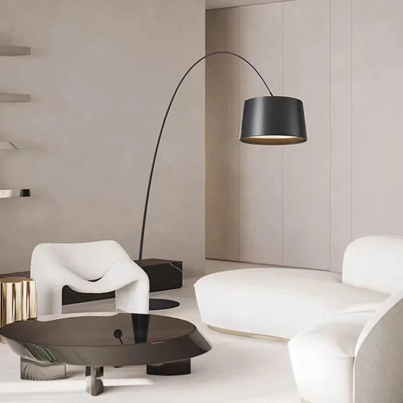 Nordic Minimalist Floor Lamp Arc Bedroom Living Room Floor Lamps Sofa Study Fishing Lamp Room Decoration Lighting Vertical Light