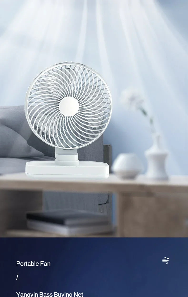 New oscillating electric fan 360-degree oscillation wireless charging air circulator fan multi-speed adjustable minimalist style