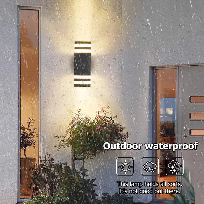 LED Wall Light Outdoor IP65 Waterproof Wall Light E27 Bulb Up Down Lighting for Garden Porch Stair Corridor Entrance Decoration