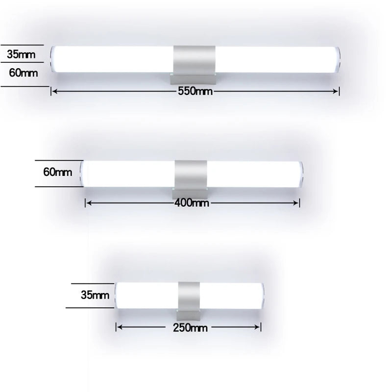 Home Modern LED Wall Lamp Super Bright Long Strips Led Mirror Light Simple Indoor Decors Acrylic Lights for Bathroom Bedroom