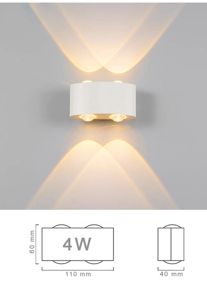 LED Wall Light IP65 Outdoor Waterproof Garden Fence Aluminum Indoor Fashion Wall Lamp For Bedroom Bedside Living Room Stairs