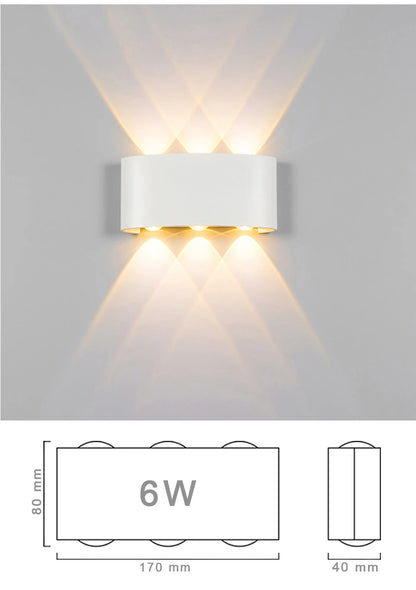 LED Wall Light IP65 Outdoor Waterproof Garden Fence Aluminum Indoor Fashion Wall Lamp For Bedroom Bedside Living Room Stairs