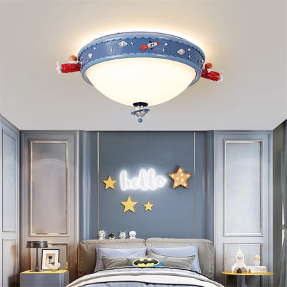 Cartoon blue space ceiling lights children&