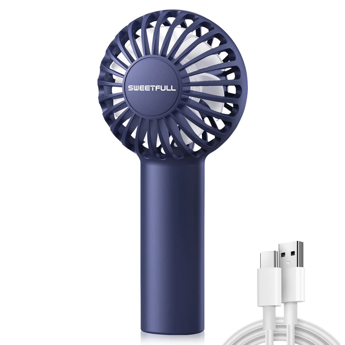 Mini Handheld Fan 3-Speed Portable Small Fan 2000mAh USB Rechargeable Handheld Fan Suitable for Outdoor Indoor Commuting
