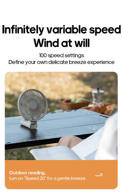New Portable Folding Handheld Fan 3600mAh Desktop Rechargeable Fan 100-speed Wind Angle Adjustable for Home Outdoor Travel