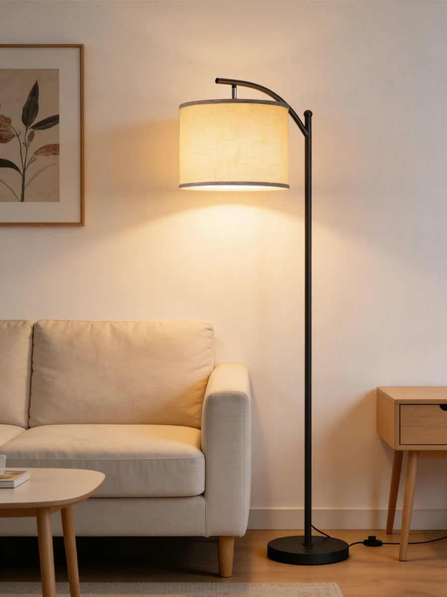 Modern Nordic Fabric Floor Lamp LED Standing Lamp for Living Room Bedroom Study Dining Room Hotel Villa Home Decor Bedside Lamp
