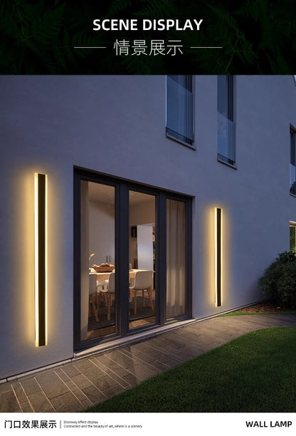 Outdoor Wall Lamps Waterproof Line Minimalist wall Lights Long Strip IP65 Garden park Decoration Villa Background Wall Lights