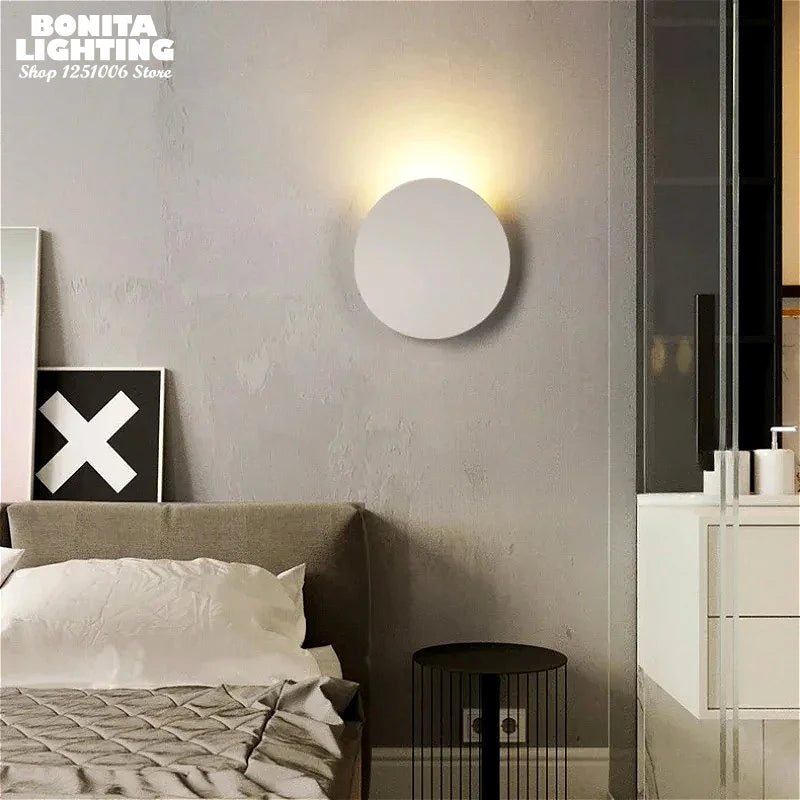 Modern Simple Outdoor Waterproof LED Wall Washer Stair Aisle Bedroom Sofaside Creative Artistic Atmosphere Round Wall Lamp